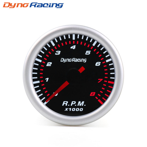 Dynoracing 2 ''52mm Universel Fumée Lentille Auto-Tours Blanc LED 0-8000 RPM Gauge Voiture Compteur BX101316 ► Photo 1/6