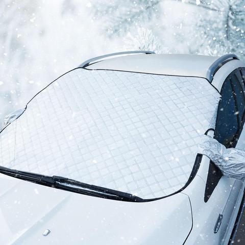 Pare-soleil pare-brise de voiture, protection contre la neige, la glace, la poussière, le gel, avec couvercle de miroir ► Photo 1/6
