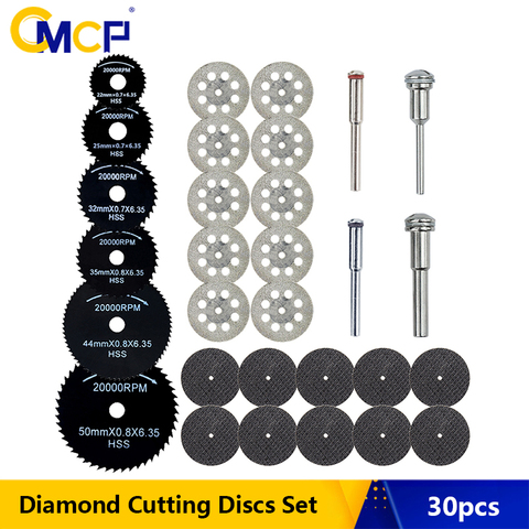 CMCP 30 pièces HSS disques de coupe HSS Mini lame de scie circulaire disque de coupe en métal pour Dremel Mini foret accessoires d'outils rotatifs ► Photo 1/6