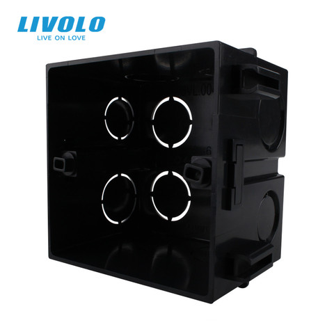 Livolo – boîte de montage interne Standard britannique, matières plastiques noires, pour interrupteur mural d'éclairage 86mm x 86mm ► Photo 1/1