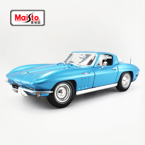 Maisto – voiture Chevrolet Corvette 1:18 1965 en alliage, modèle de voiture de simulation, décoration de collection, jouet pour garçon, cadeau ► Photo 1/5