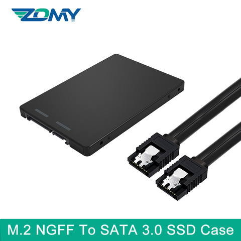 Zomy – boîtier de disque dur Portable M.2 NGFF vers SATA 3.0, boîtier de 2.5 pouces en aluminium noir, carte adaptateur pour S103 2280 ► Photo 1/6