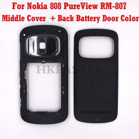 Cadre avant de téléphone portable pour Nokia 808 PureView, boîtier d'affichage LCD, couvercle de batterie arrière, pièces de rechange ► Photo 1/5