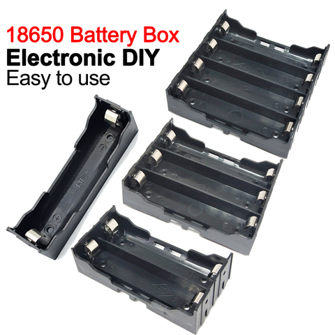 Boîtier pour batterie externe ABS 18650, 1, 2, 3, 4 emplacements, 1x2, 3x4x18650, boîte de rangement avec broche rigide, nouveau ► Photo 1/6