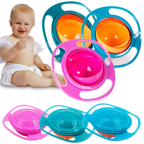 Bol gyroscopique universel créatif à rotation 360 anti-déversements, vaisselle pour bébé, vaisselle pour enfants, bols d'entraînement à manger, plats d'apprentissage ► Photo 1/6