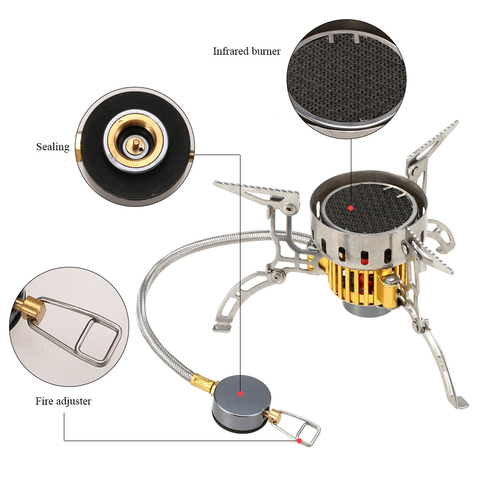 Réchaud de Camping à infrarouge ultraléger Portable, réchaud à gaz pliable, coupe-vent, Mini brûleur pour la cuisine, la randonnée et le pique-nique ► Photo 1/6