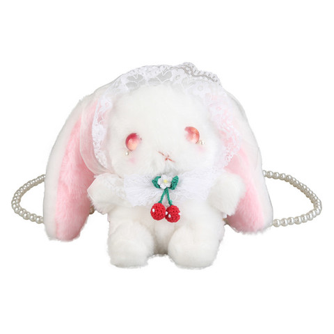 Sac à bandoulière lapin en peluche pour filles, sac de téléphone portable de petite capacité pour bébé, porte-monnaie pièces assorties ► Photo 1/6