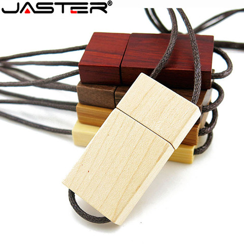 JASTER-clé USB en bois, clé USB en bois rouge, 4 go, 16 go, 32 go, 64 go, bâton de mémoire en bambou, cadeaux de mariage, logo personnalisé gratuit ► Photo 1/6