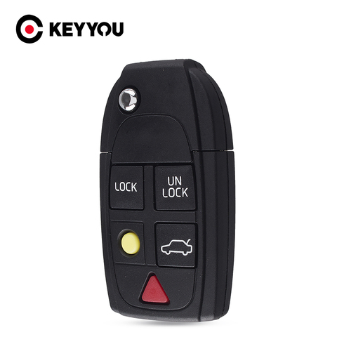 KEYYOU modifié remplacement 5 boutons à distance clé à rabat coque pour Volvo XC70 XC90 V50 V70 S60 S80 C30 pliant Fob étui à clé de voiture ► Photo 1/6