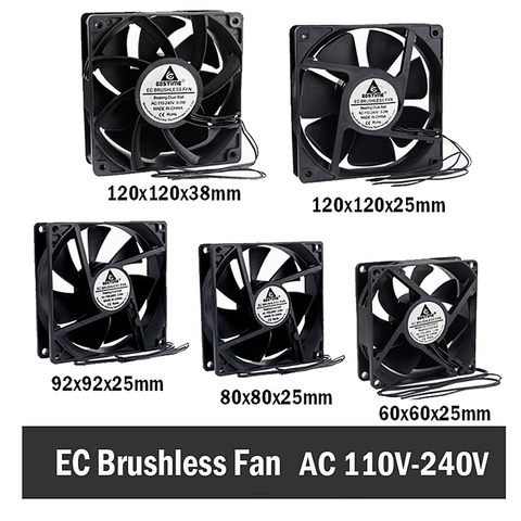 Gdstime – ventilateur de refroidissement sans balais ce, AC 110V 120V 220V 240V, ventilateur Axial à roulement à billes 60MM 80MM 90MM 120MM ► Photo 1/6