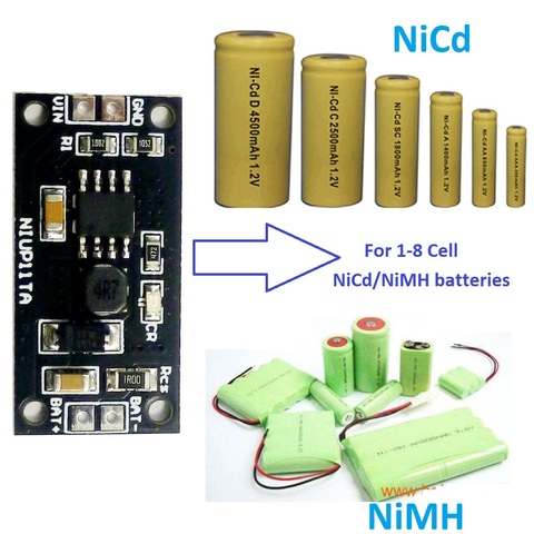 Chargeur avec batterie NiMH NiCd, 1-8 cellules, Module de charge, 1.2/2.4/3.6V, 6V, 4.8/7.2/8.4V ► Photo 1/6
