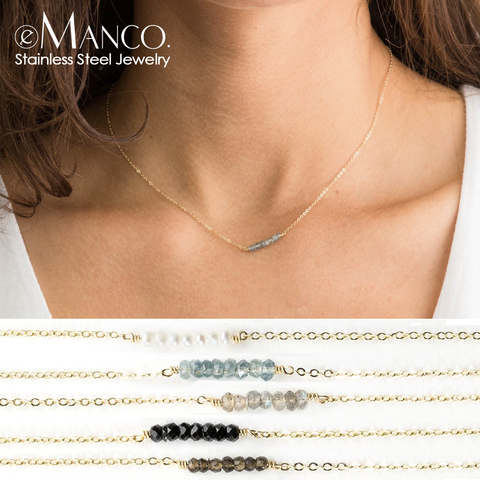 E-manco – collier à pendentif en cristal pour femmes, multicouche, en acier inoxydable, bricolage ► Photo 1/5