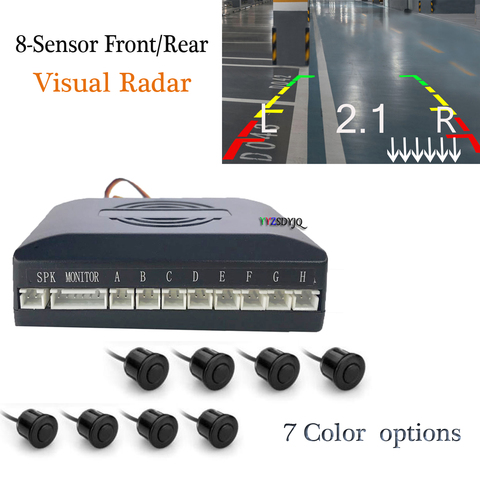 8 capteurs vidéo de stationnement pour voiture, Kit de système Parktronic avec double capteur avant/arrière pour Radar de secours ► Photo 1/6