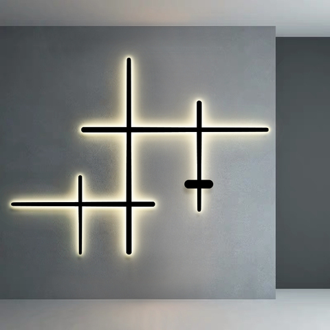 Applique murale moderne à lumière LED lignes, design simple, décoration intérieure, luminaire d'intérieur, pour un salon, un couloir, une chambre à coucher ► Photo 1/6