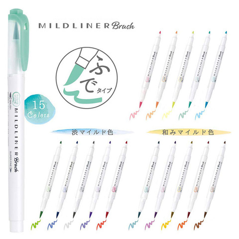 Zebra WFT8 Mild Liner Highlighter Pen Double Headed Art Brush Pen Marker Pens for Painting Marking Supplies Japanese Stationery ► Photo 1/6