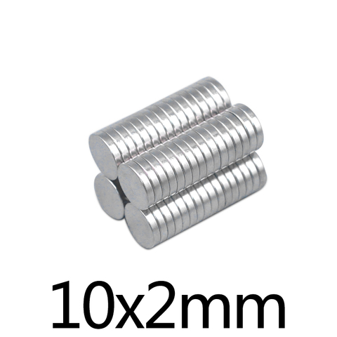 Disques magnétiques puissants ronds en néodyme pour réfrigérateur, 20/100 pièces, 10x2mm, disque magnétique Permanent en vrac ► Photo 1/3