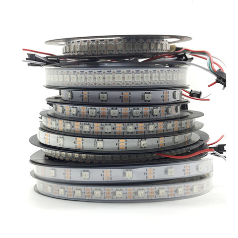 Bande lumineuse RGB Led intelligente, WS2812B, 4m 5m, WS2812 IC, 30/60/144 Pixels/diode/m, IP30/IP65/IP67, DC5V lampe à Led, ruban d'éclairage pour décoration intérieure ► Photo 1/6