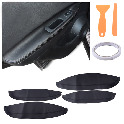 4 pièces accoudoir de porte panneau en cuir Microfibre revêtement d'habillage pour Nissan Qashqai J10 2007 2008 2009 2010 2011 2012 2013 2014 2015 ► Photo 1/5