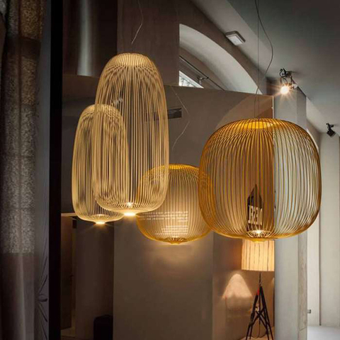 Lampe suspendue Spokes 1/2 de Foscarini, design moderne, industriel, luminaire décoratif d'intérieur, idéal pour un LOFT, une Cage d'oiseau, une salle à manger, LED ► Photo 1/6