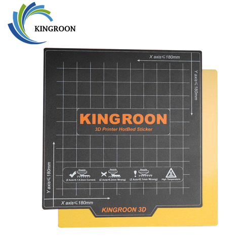 Kingroon – autocollant magnétique Flexible KP3S, Surface d'impression à 2 couches pour imprimante 3D, plateforme de construction, lit chauffant, 180x180mm ► Photo 1/6