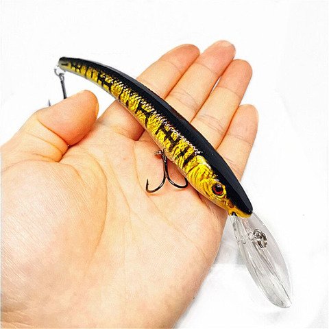 1 pièces Wobbler pêche Lures15.5cm/16g appât dur artificiel vairon manivelle bar nager à la traîne brochet carpe matériel de pêche poisson appât ► Photo 1/6