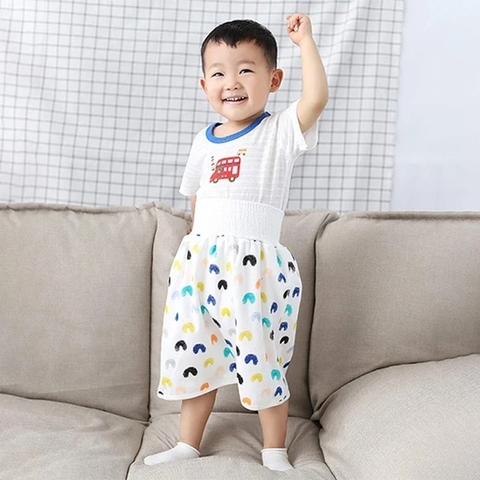 Confortable enfants couche-culotte jupe Shorts 2 en 1 Anti-lit-mouillage lavable imperméable coton pot formation Nappy pantalon ► Photo 1/1