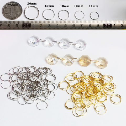 Camal – anneaux ronds en acier inoxydable pour lustre, 100 pièces, 11mm, 12mm, 13mm, 15mm, 20mm ► Photo 1/5