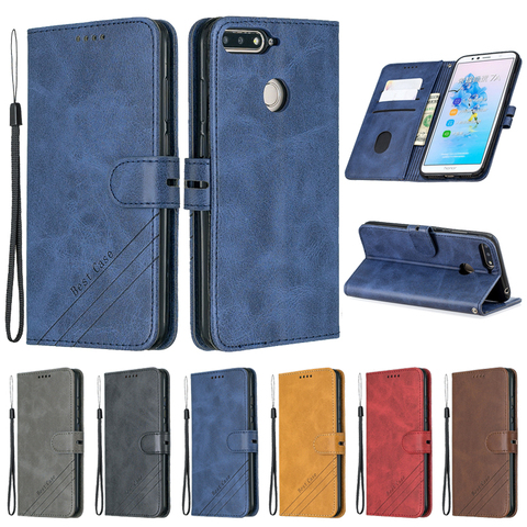 Huawei Honor 7A Pro étui en cuir étui à rabat sur pour Coque Huawei Y6 Prime 2022 Coque de téléphone Honor 7A Pro housse portefeuille magnétique ► Photo 1/6