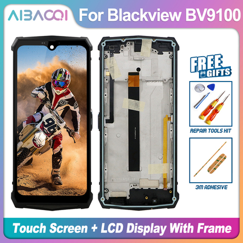 Nouveau Original 6.3 pouces écran tactile + 2340x1080 écran LCD + cadre + câble d'alimentation assemblée remplacement pour Blackview BV9100 Android 9.0 ► Photo 1/5