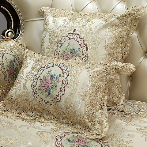 Européen luxe housse de coussin dentelle taie d'oreiller plante fleurs pour la décoration de la maison canapé-lit 60x6 0cm/30x5 0cm/50x50cm ► Photo 1/5