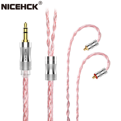 NiceHCK – câble de remplacement de casque C8s-2 2 broches, 8 cœurs en cuivre plaqué argent 3.5mm/2.5mm/4.4mm MMCX/NX7/QDC/0.78, pour ZAX ASX VX CA16 ► Photo 1/6