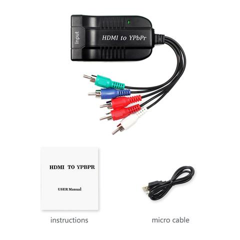 HDMI vers détartreur YPbPr convertisseur HDMI vers 1080P composant vidéo YPbPr mâle 5RCA RGB convertisseur adaptateur avec sortie Audio R/L ► Photo 1/6