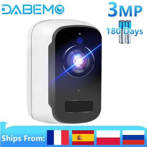 Caméra WIFI 3MP alimenté par batterie caméra de sécurité sans fil extérieure PIR alarme carte SD enregistrement CCTV Surveillance vidéo Camhi Pro APP ► Photo 1/6