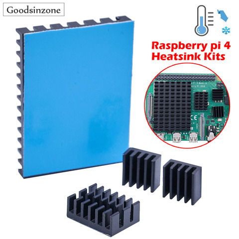 4 pièces/lot radiateur framboise Pi 4 b, radiateur framboise Pi dissipateur thermique aluminium avec ruban thermique pour framboise Pi 4 modèle B ► Photo 1/6