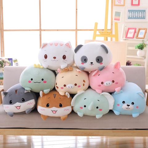 9 Styles Animal doux dinosaure cochon chat ours en peluche doux dessin animé Panda Hamster éléphant cerf peluche poupée bébé oreiller cadeau ► Photo 1/6