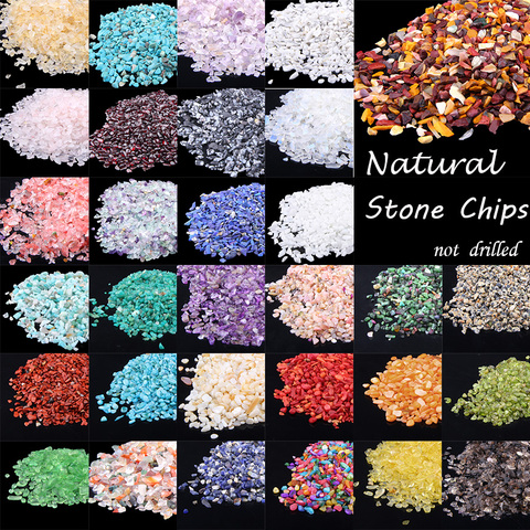 Perles de pierre naturelle 3-5MM 20 50 100G mélangé coloré perle gemme irrégulière énergie pierre pour aquarium bonsaï décoration perles bricolage ► Photo 1/6