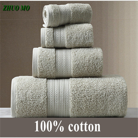 ZHUO MO – serviette de bain en coton 150x80cm, grande serviette de bain épaisse en éponge Super absorbante pour adultes ► Photo 1/6