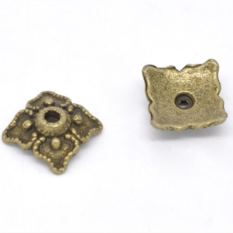 DoreenBeads – capsules métalliques carrées faites à la main, couleur Bronze Antique, pour la fabrication de bijoux (convient aux perles de 14 à 20mm), 8mm x 8mm, 100 pièces ► Photo 1/3