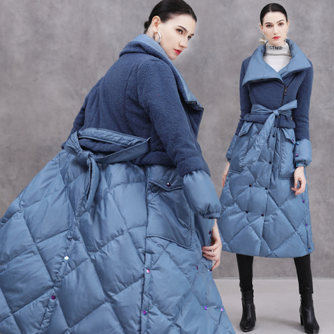 Manteau long et épais pour femme, veste en duvet, col haut, grande taille, hiver, 2022 ► Photo 1/6