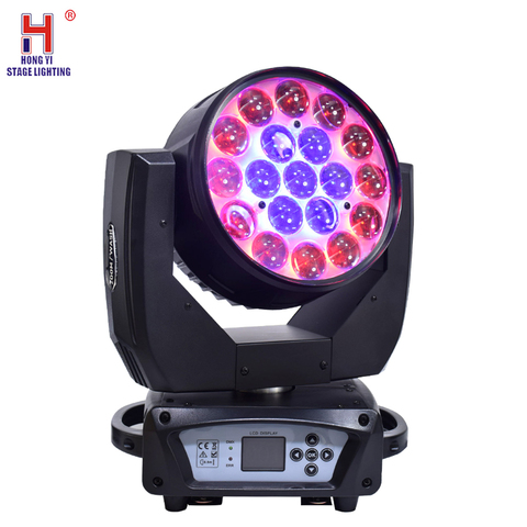 Haute qualité 19X15W RGBW 4In1 LED Zoom lavage tête mobile professionnel DJ lumière rotative pour DMX scène Disco lumière de fête ► Photo 1/6