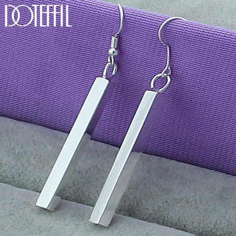 DOTEFFIL 925 argent Sterling pilier carré boucles d'oreilles goutte femmes fille/dame de mariage fiançailles bijoux de fête ► Photo 1/6