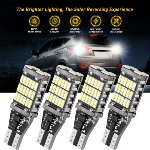 12V T15 W16W LED 921 912 Super lumineux 45 SMD 4014 LED Canbus aucune erreur voiture sauvegarde arrêt réserve feu Stop lampe blanc ► Photo 1/6