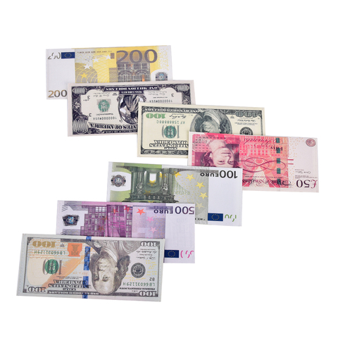 7Styles mode Chic unisexe hommes femmes monnaie Notes motif livre Dollar Euro porte-monnaie portefeuilles ► Photo 1/6