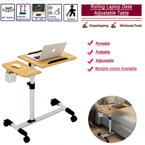 Table de lit pliable Portable pour ordinateur Portable, table de rangement pour ordinateur Portable, support de bureau réglable ► Photo 1/6