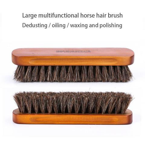 Crin de cheval brosse à chaussures vernis en cuir naturel véritable cheval cheveux doux outil de polissage Bootpolish brosse de nettoyage pour daim Nubuck botte ► Photo 1/6