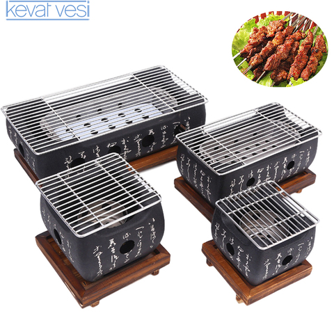 Grille de Barbecue japonaise au charbon de bois, Portable en alliage d'aluminium, outil de pique-nique pour Camping, intérieur et extérieur, fourneau de Barbecue ► Photo 1/6