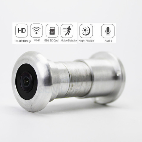 Caméra 1080P P2p Audio vidéo 940nm, Vision nocturne Ir invisible, Wifi, visionneuse de porte sans fil, caméra Peephole Fisheye, fente pour carte Sd à 180 degrés ► Photo 1/6