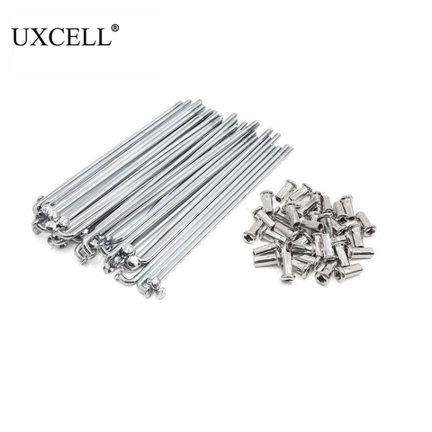 Uxcell 36 pièces 72 pièces 4mm diamètre du filetage 150mm-170mm longueur rayons de roue de moto avec mamelons ► Photo 1/6