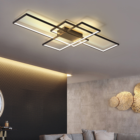 NEO Lueur Nouvelle Arrivée Noir/Blanc LED Plafond Lustre Pour Salon Salle D'étude Chambre En Aluminium Moderne Led Plafond Lustre ► Photo 1/6