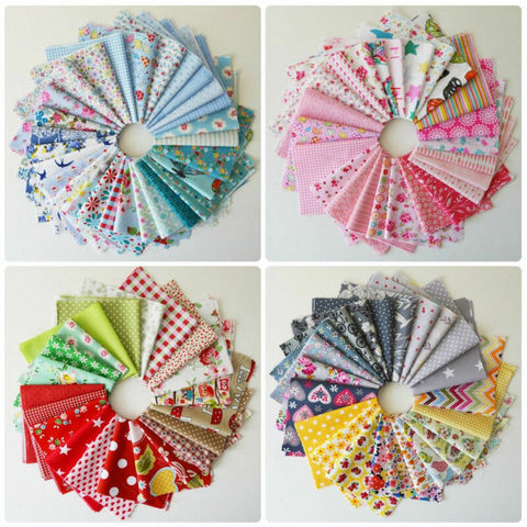 50 sortes de tissus colorés 10x10 cm, utilisés pour coudre des tissus, faire du patchwork, de la couture et des accessoires ► Photo 1/6